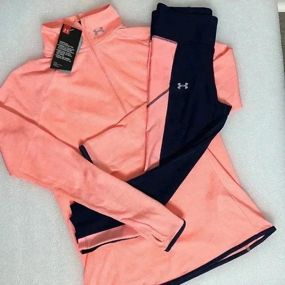 Under Armour Women's Fitted Crop Leggings Blue Pink Size small - Picture 12 of 12